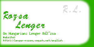 rozsa lenger business card